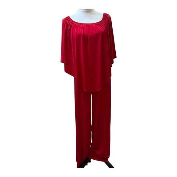 Boston Proper Red Sleeveless Flowy Jumpsuit Size S - Picture 1 of 8